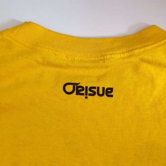 Orisue T-shirt men's size M yellow with graphic design short sleeve - Picture 4 of 9